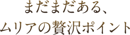 まだまだある、ムリアの贅沢ポイント